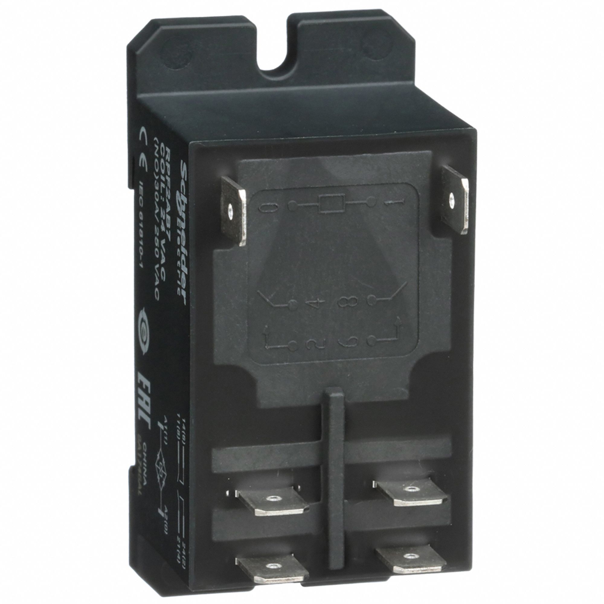 ENCLOSED POWER RELAY, DIN-RAIL AND SURFACE MOUNTED, 30 A CURRENT RATING, 24V AC, DPST-NO