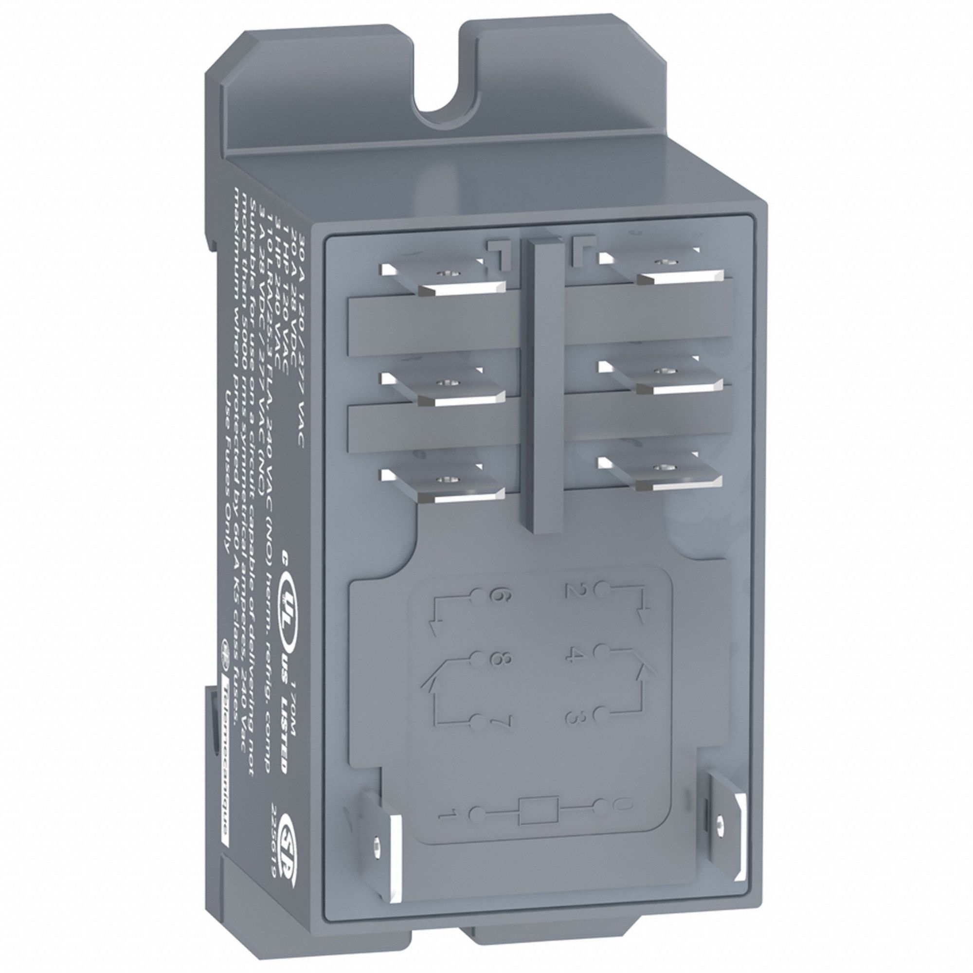 ENCLOSED POWER RELAY, DIN-RAIL AND SURFACE MOUNTED, 30 A CURRENT RATING, 24V AC, DPDT