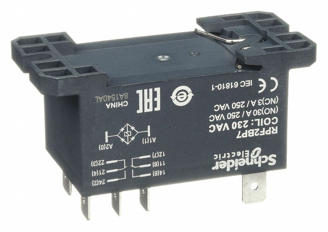 Enclosed Power Relay: DIN-Rail & Surface Mounted, 30 A Current Rating, 230V AC, DPDT