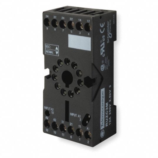 Relay Socket, Number of Pins - Relay 11, 3PDT - Grainger