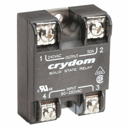 Crydom Surface Mounted 50 A Max Output Current Solid State Relay 1dtg3a2450 Grainger 