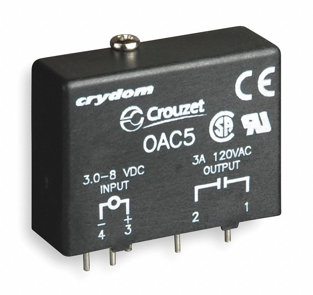 Input/Output Relay,3.5A,Plug-In,Black
