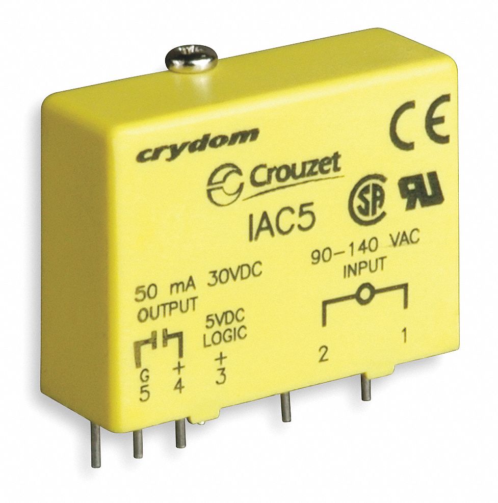 Input/Output Relay,50mA,Plug-In,Yellow