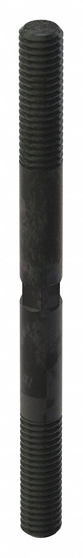 Double-End Threaded Stud w/Wrench Flats: Grade 5, Black Oxide, Steel, 3 1/2 in Lg, 2 PK
