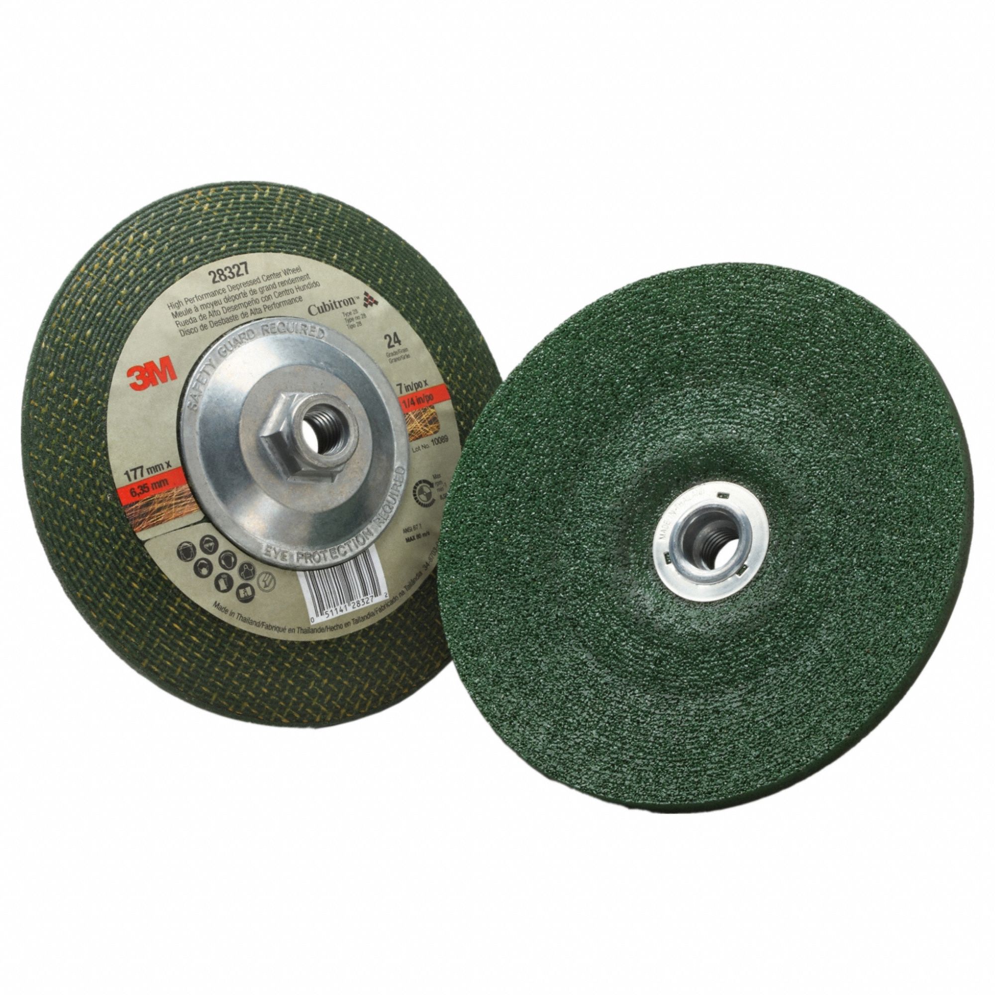 DepressedGrindWhl, 5/8"-11CN, ThredHl, PK20