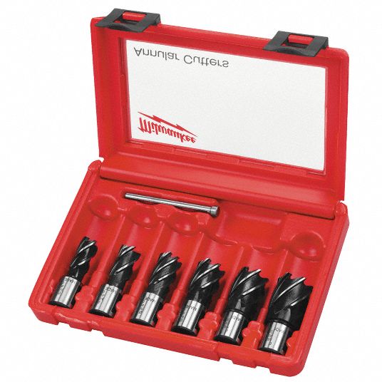 MILWAUKEE 6PC Annular Cutter Set, 1 in Cutting Depth, High Speed Steel