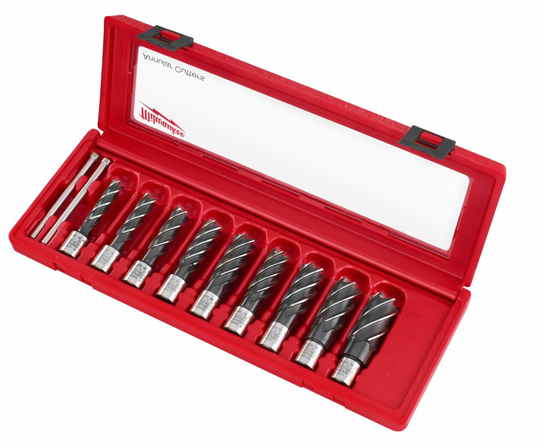 Annular Cutter Set: 2 in Max Cutting Dp, Pilot Pin Included, Black Oxide, High Speed Steel