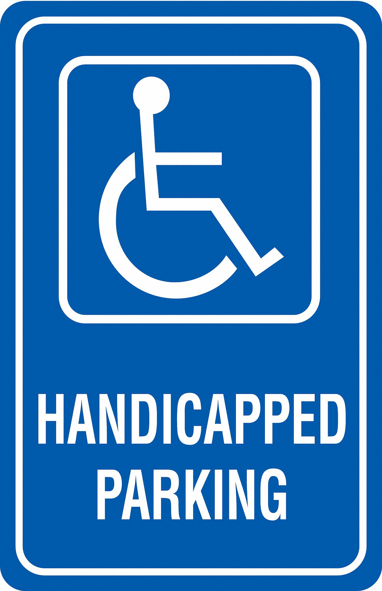 Handicap Parking Sign, MUTCD Code G-42, Rectangle, Aluminum - Grainger