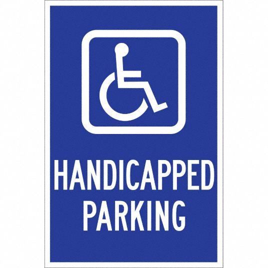 18 in x 12 in Nominal Sign Size, Aluminum, Handicap Parking Sign ...