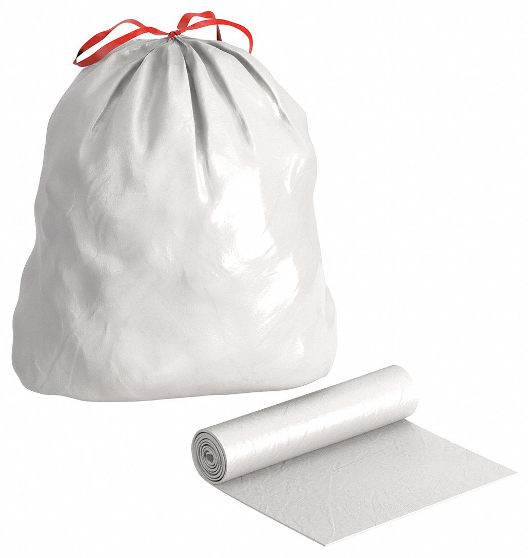 TRASH BAG,10 TO 15 GAL.,WHITE,PK250