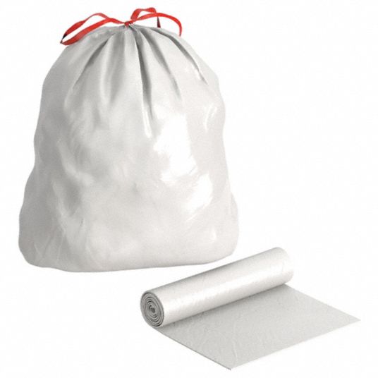 Glad 60034 Tall Kitchen Trash Bag, 13 gal, LLDPE, White