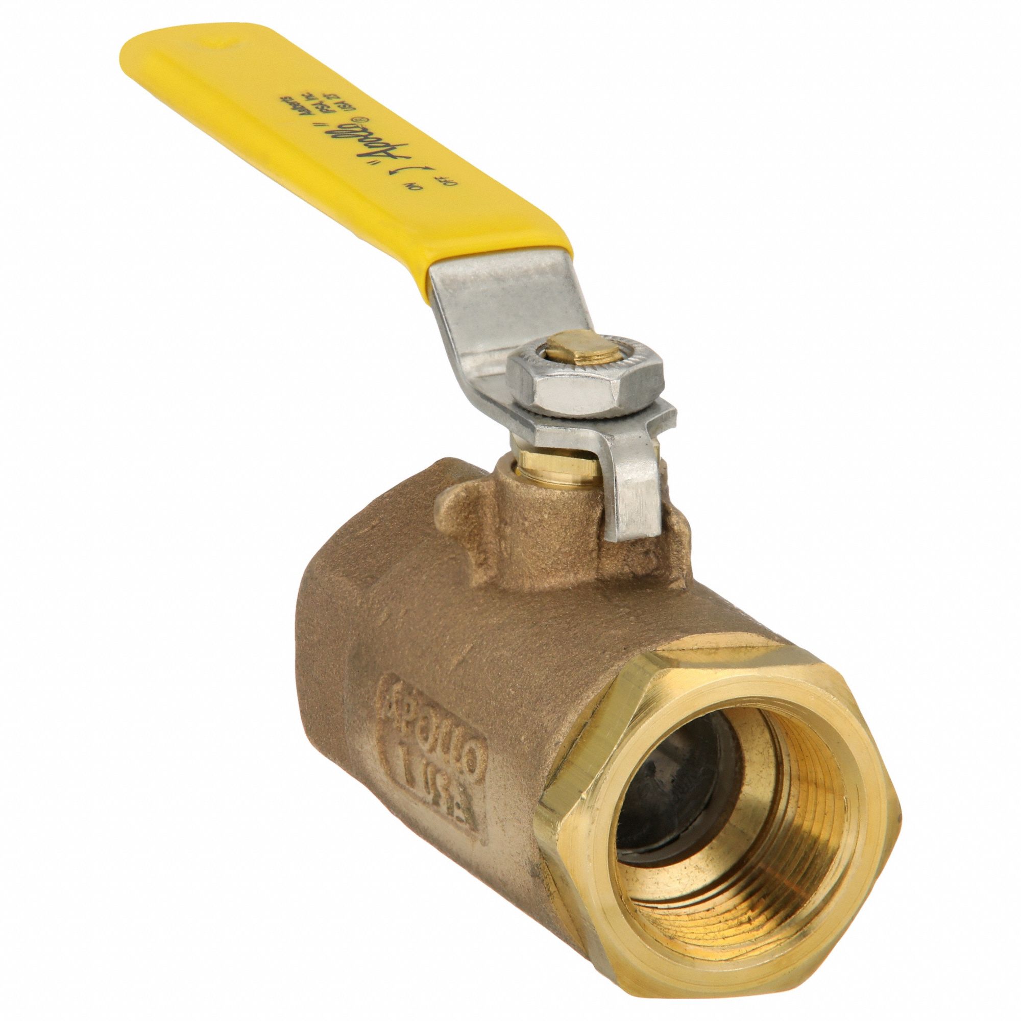 Manual Two-Way Ball Valve: 1 in, Bronze, Straight, FNPT x FNPT, 600 psi Max. Pressure (CWP)