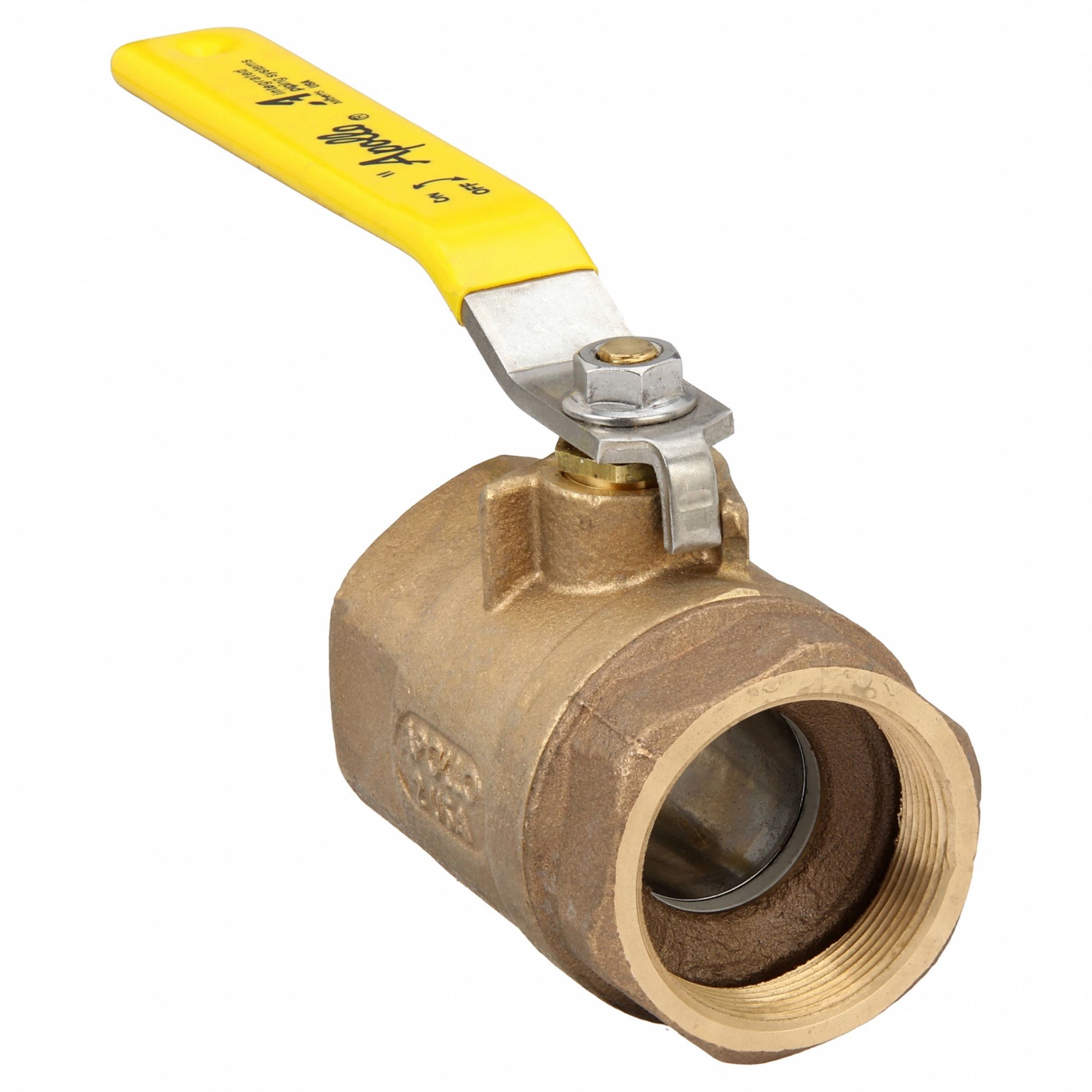 Manual Two-Way Ball Valve: 2 in, Bronze, Straight, FNPT x FNPT, 600 psi Max. Pressure (CWP)