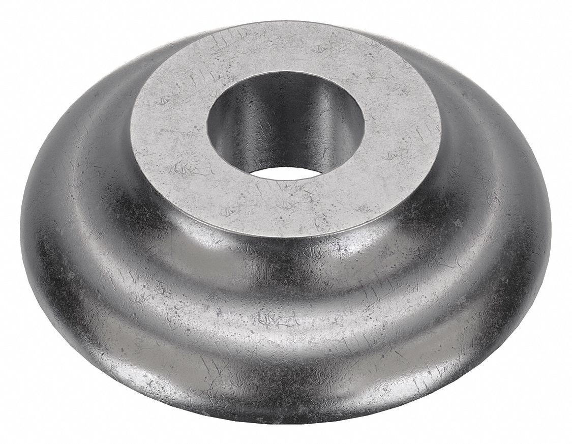 Ogee Washer: Hot Dipped Galvanized, Cast Iron, 7/8 in Screw Sz, 3 1/2 in Bottom Dia, 15 PK