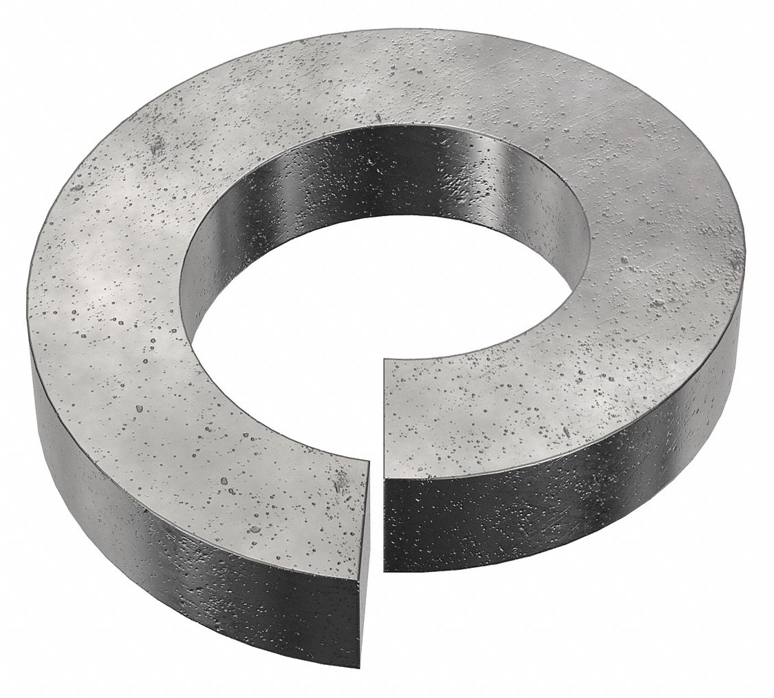 Split Lock Washer: Steel, 7/8 in Screw Sz, 7/8 in Max. Inside Dia, 9/32 in Max Thick, 25 PK