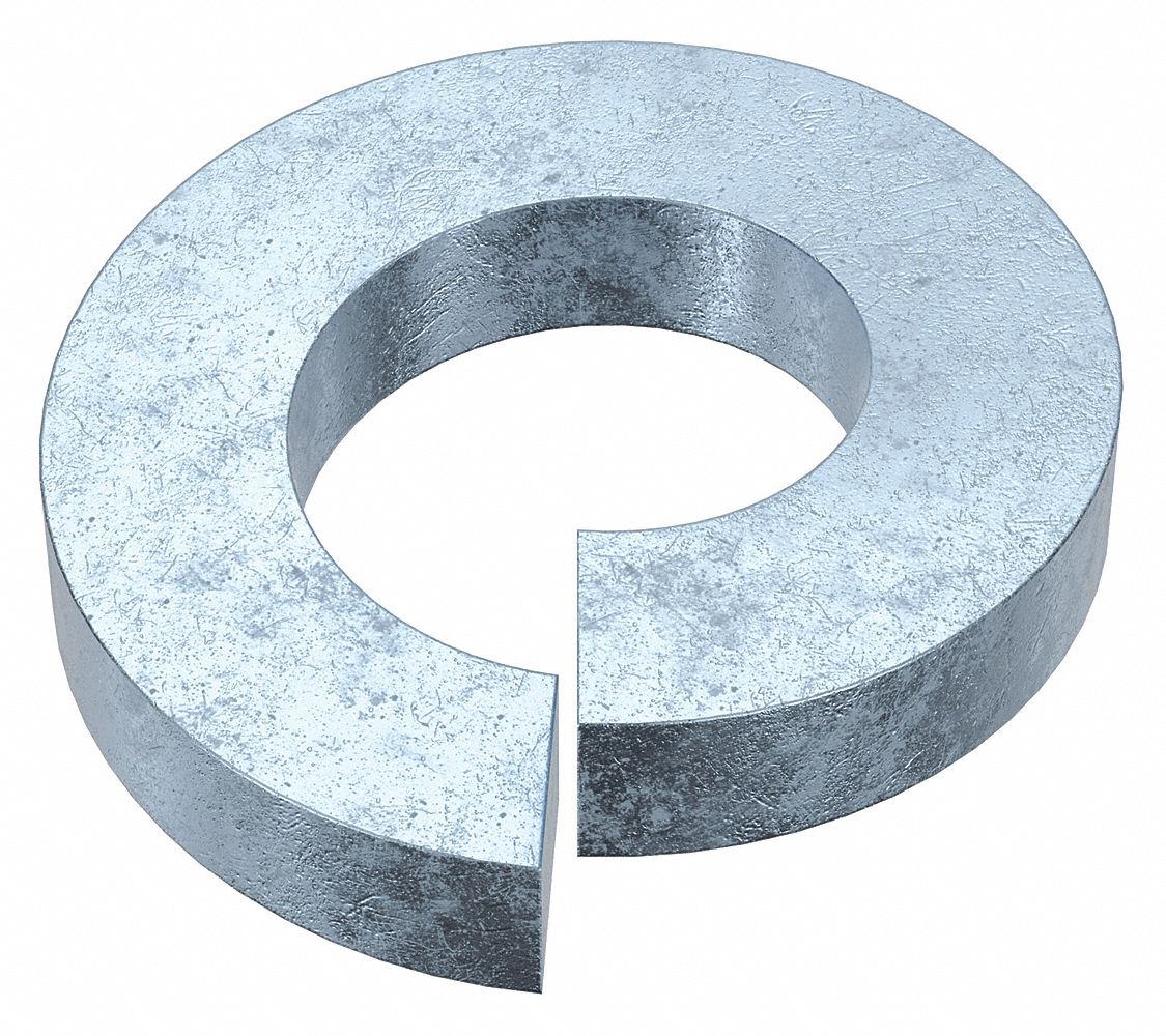 Split Lock Washer: Steel, 7/16 in Screw Sz, 7/16 in Max. Inside Dia, 9/64 in Max Thick, 100 PK