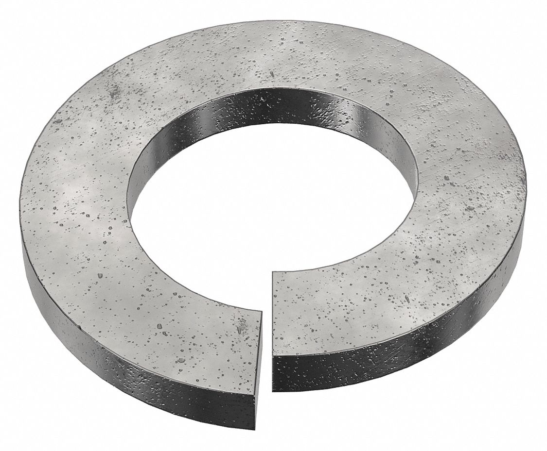 Split Lock Washer: Steel, #4 Screw Sz, 7/64 in Max. Inside Dia, 13/64 in Max. Outside Dia, 100 PK