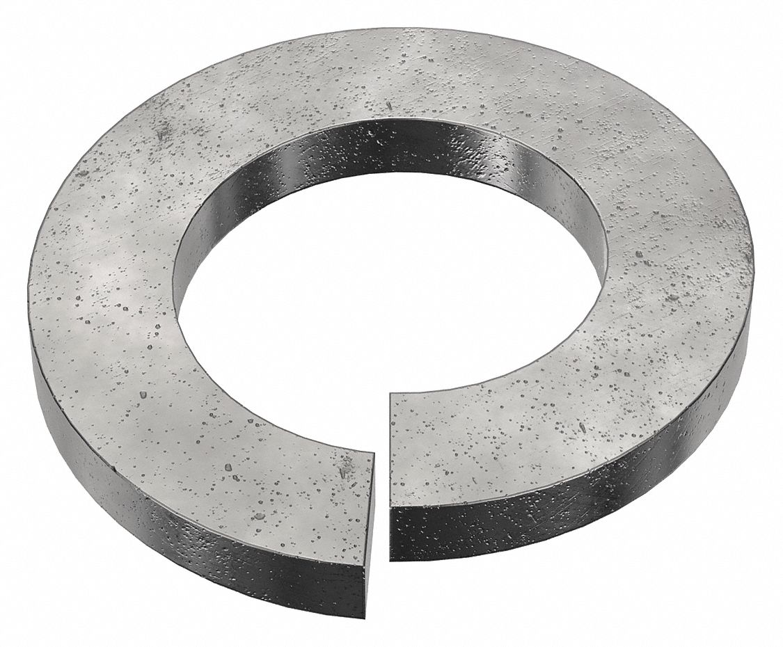 Split Lock Washer: Steel, #6 Screw Sz, 9/64 in Max. Inside Dia, 15/64 in Max. Outside Dia, 100 PK