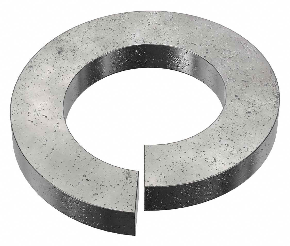 Split Lock Washer: Black Oxide, Steel, #10 Screw Sz, 3/16 in Max. Inside Dia, 100 PK