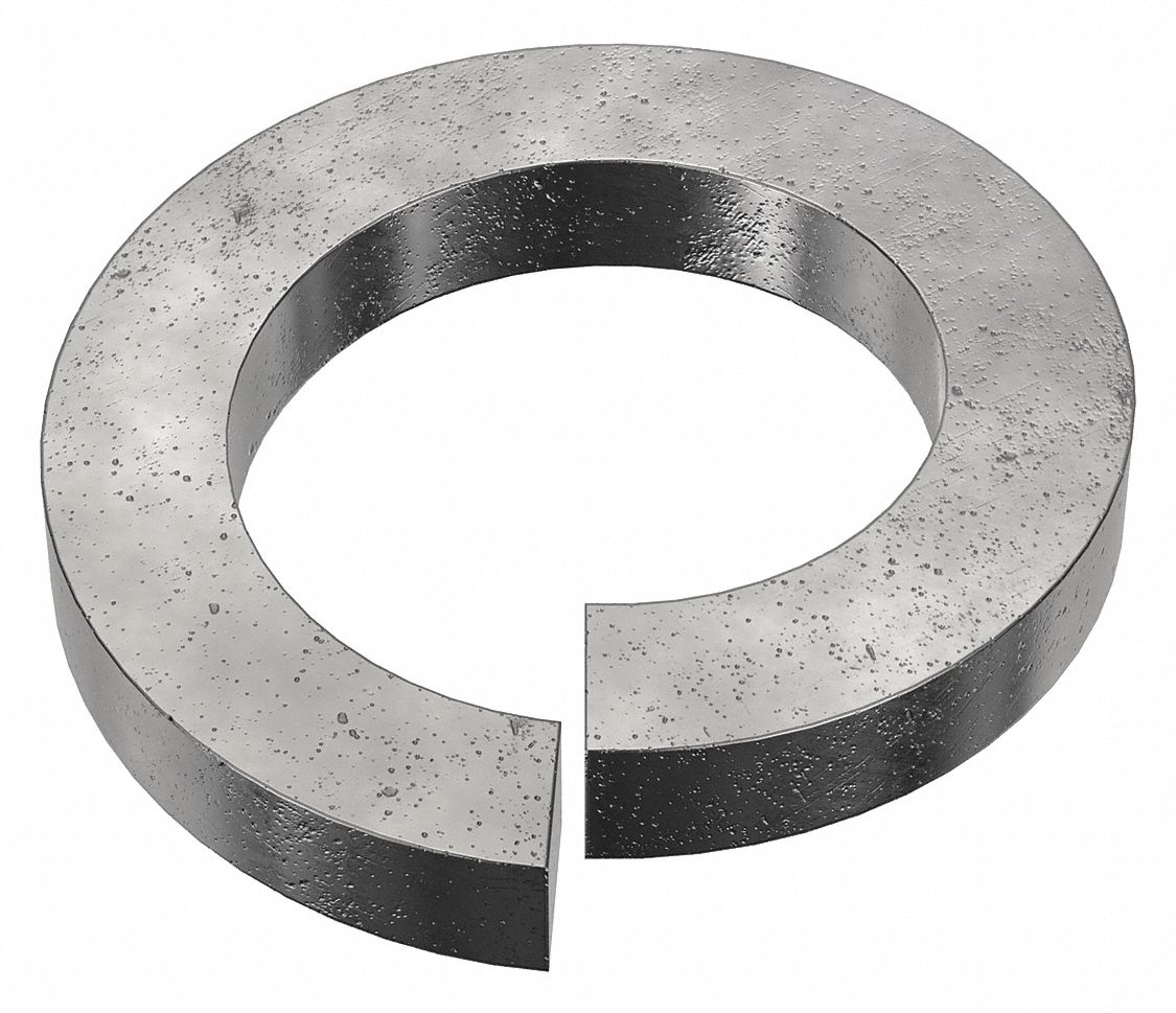 Split Lock Washer: Steel, 1 5/8 in Screw Sz, 1 41/64 in Max. Inside Dia, 11/32 in Max Thick, 10 PK
