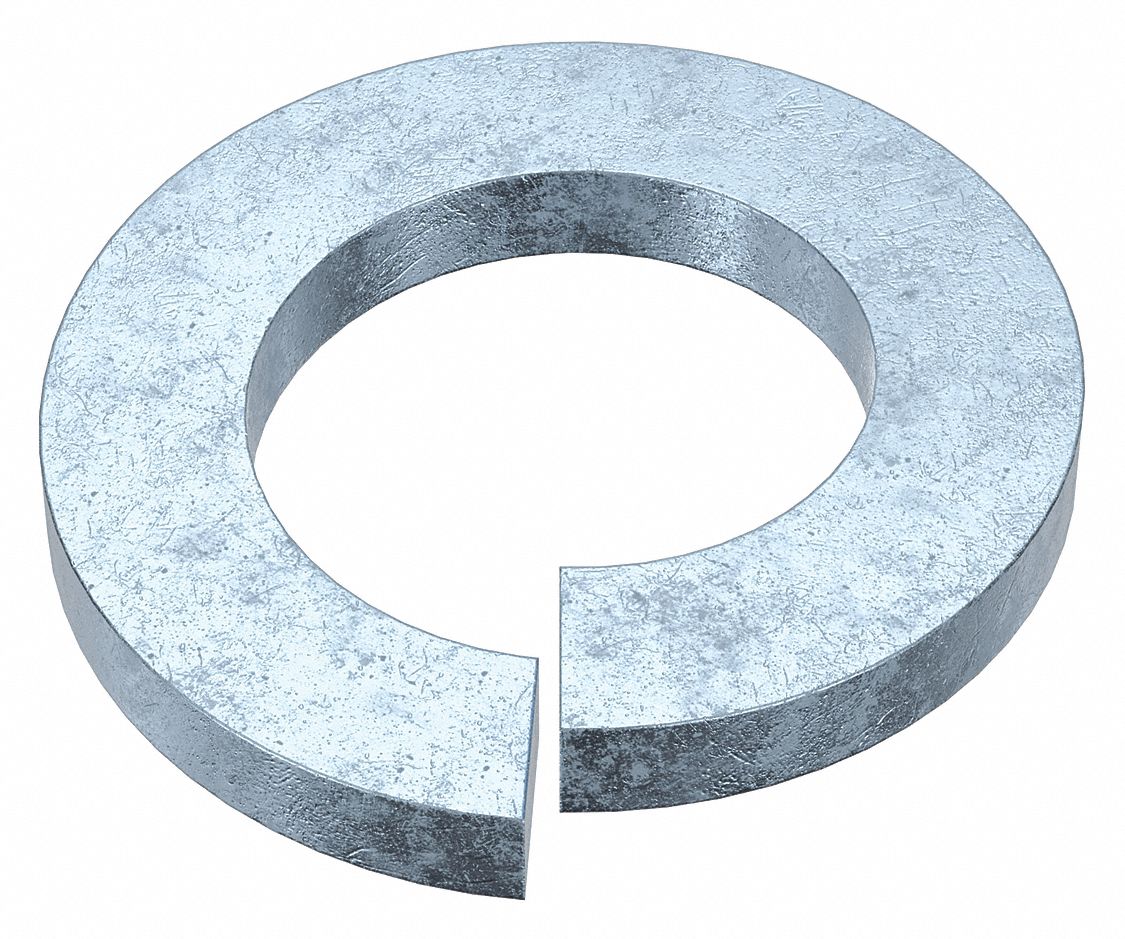 Split Lock Washer: Steel, #8 Screw Sz, 11/64 in Max. Inside Dia, 9/32 in Max. Outside Dia, 100 PK