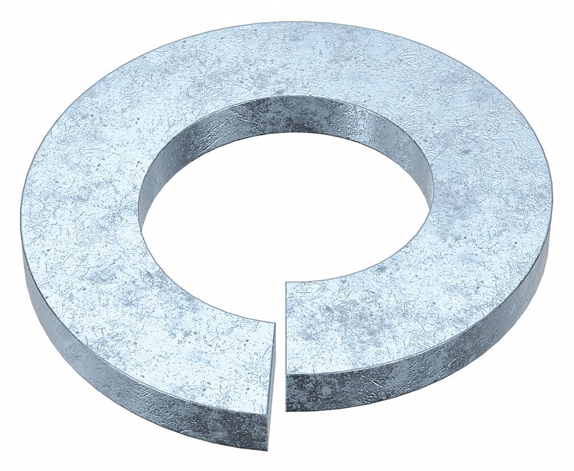 Split Lock Washer: Steel, 5/16 in Screw Sz, 5/16 in Max. Inside Dia, 1/16 in Max Thick, 100 PK