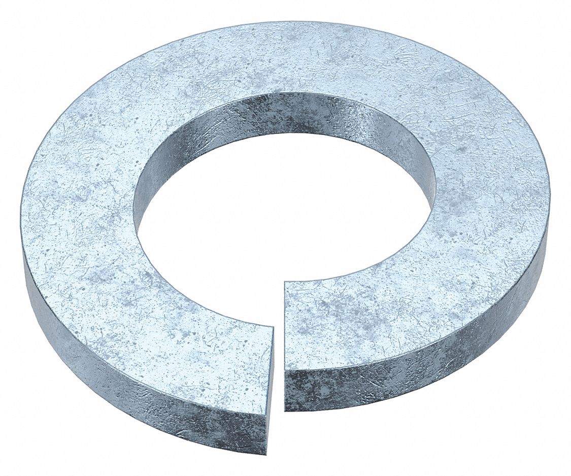 Split Lock Washer: Steel, 7/16 in Screw Sz, 7/16 in Max. Inside Dia, 5/64 in Max Thick, 50 PK