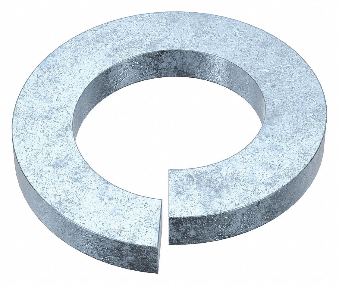 Split Lock Washer: Steel, 1 in Screw Sz, 1 in Max. Inside Dia, 1 41/64 in Max. Outside Dia, 10 PK