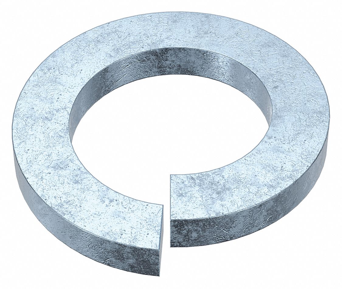 Split Lock Washer: Steel, 1 3/8 in Screw Sz, 1 3/8 in Max. Inside Dia, 17/64 in Max Thick, 10 PK