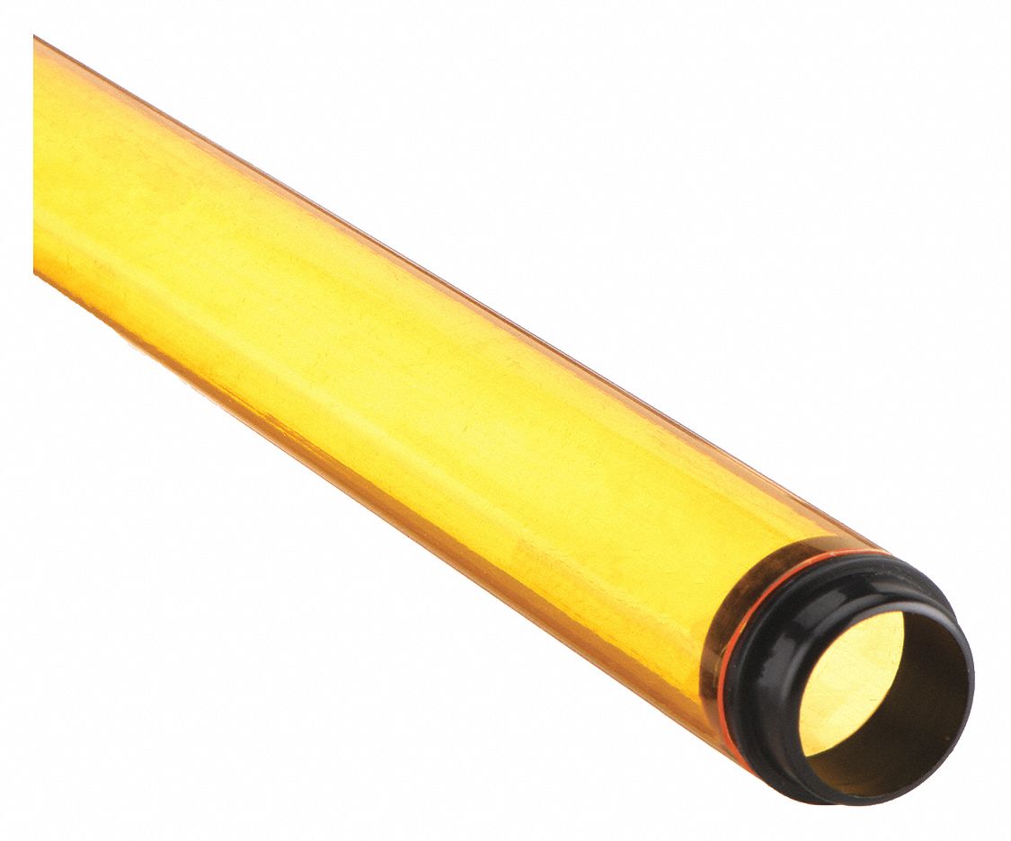 SAFETY SLEEVE, 48 IN L, YELLOW, FOR T8 BULBS, PLASTIC, USDA/OSHA