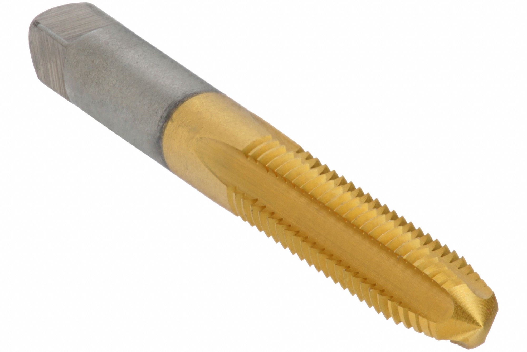 TARAUD À CANNELURE DROITE, FILETAGE 1/4 PO-28, FILETAGE 1 PO LONG, 2 1/2 PO LONG, FICHE, ACIER