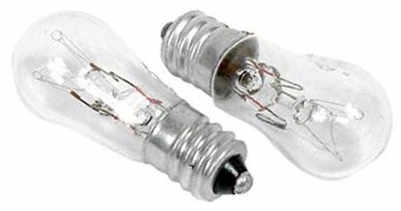 INCANDESCENT BULB, CANDELABRA SCREW (E12), (S) SIGN, S6, 6S6/3, 120V AC