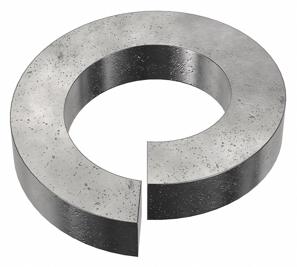 Split Lock Washer: Steel, 1 1/8 in Screw Sz, 1 1/8 in Max. Inside Dia, 11/32 in Max Thick, 10 PK