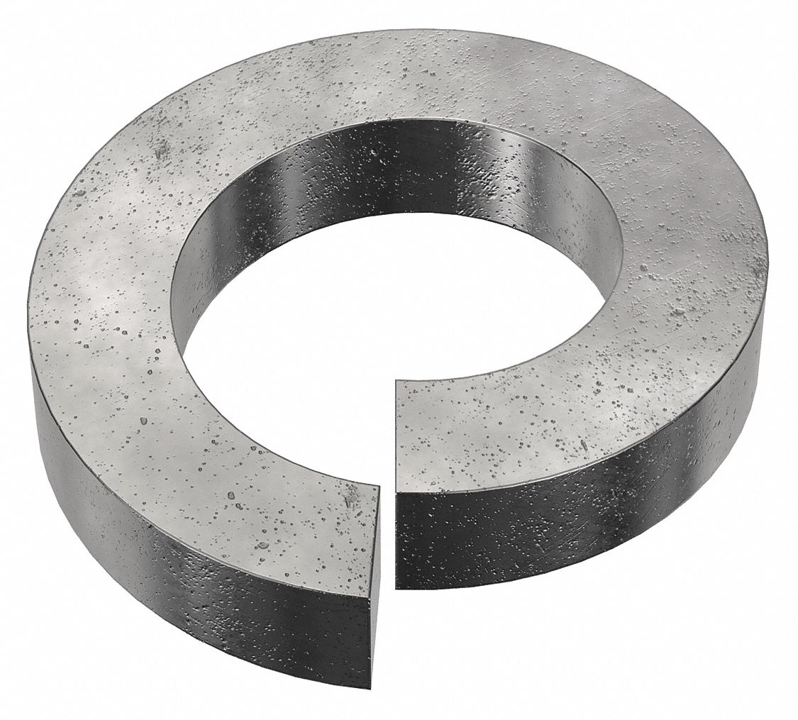Split Lock Washer: Steel, 1 1/4 in Screw Sz, 1 1/4 in Max. Inside Dia, 25/64 in Max Thick, 10 PK