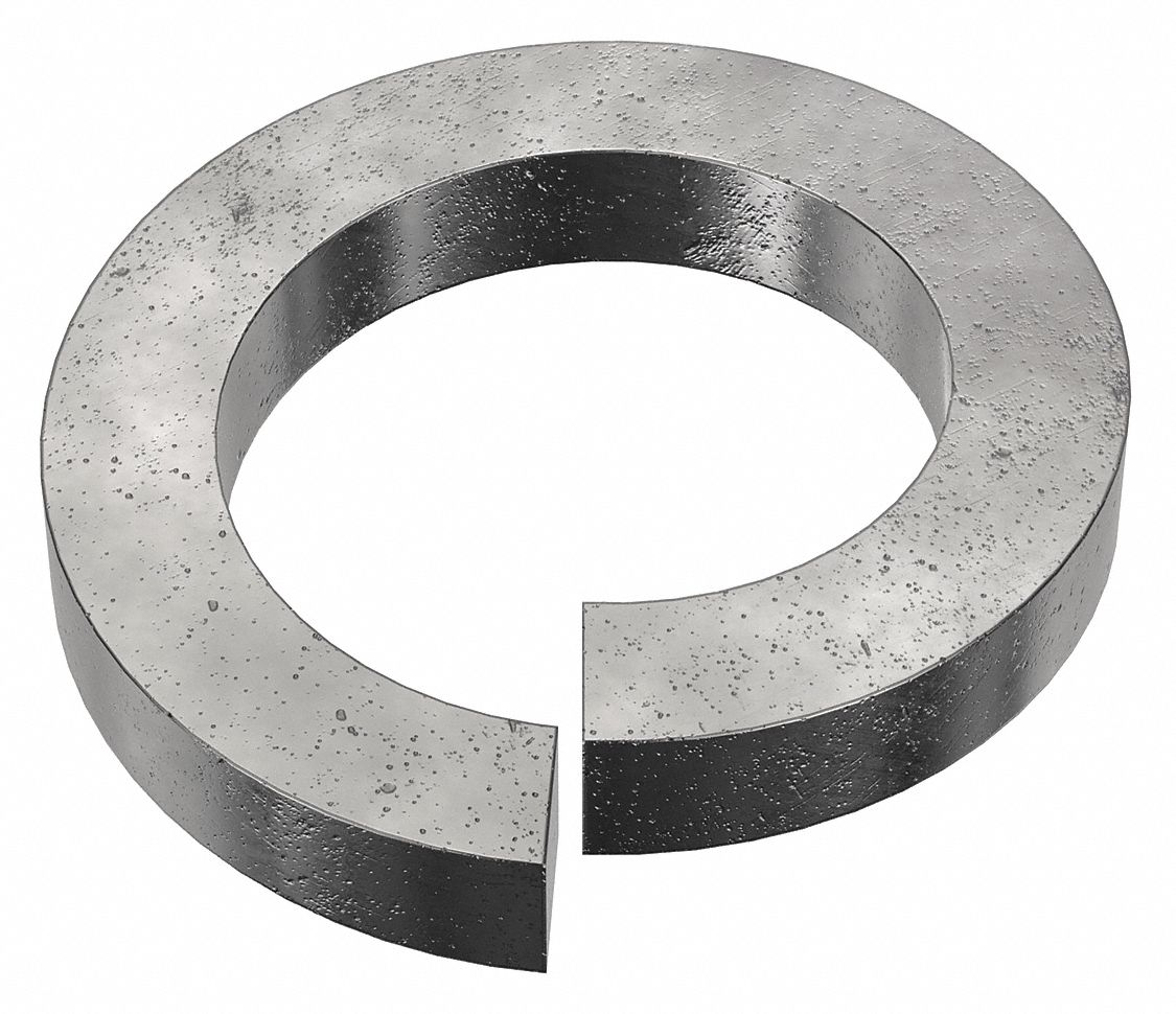 Split Lock Washer: Steel, 2 1/4 in Screw Sz, 2 17/64 in Max. Inside Dia, 1/2 in Max Thick, 10 PK