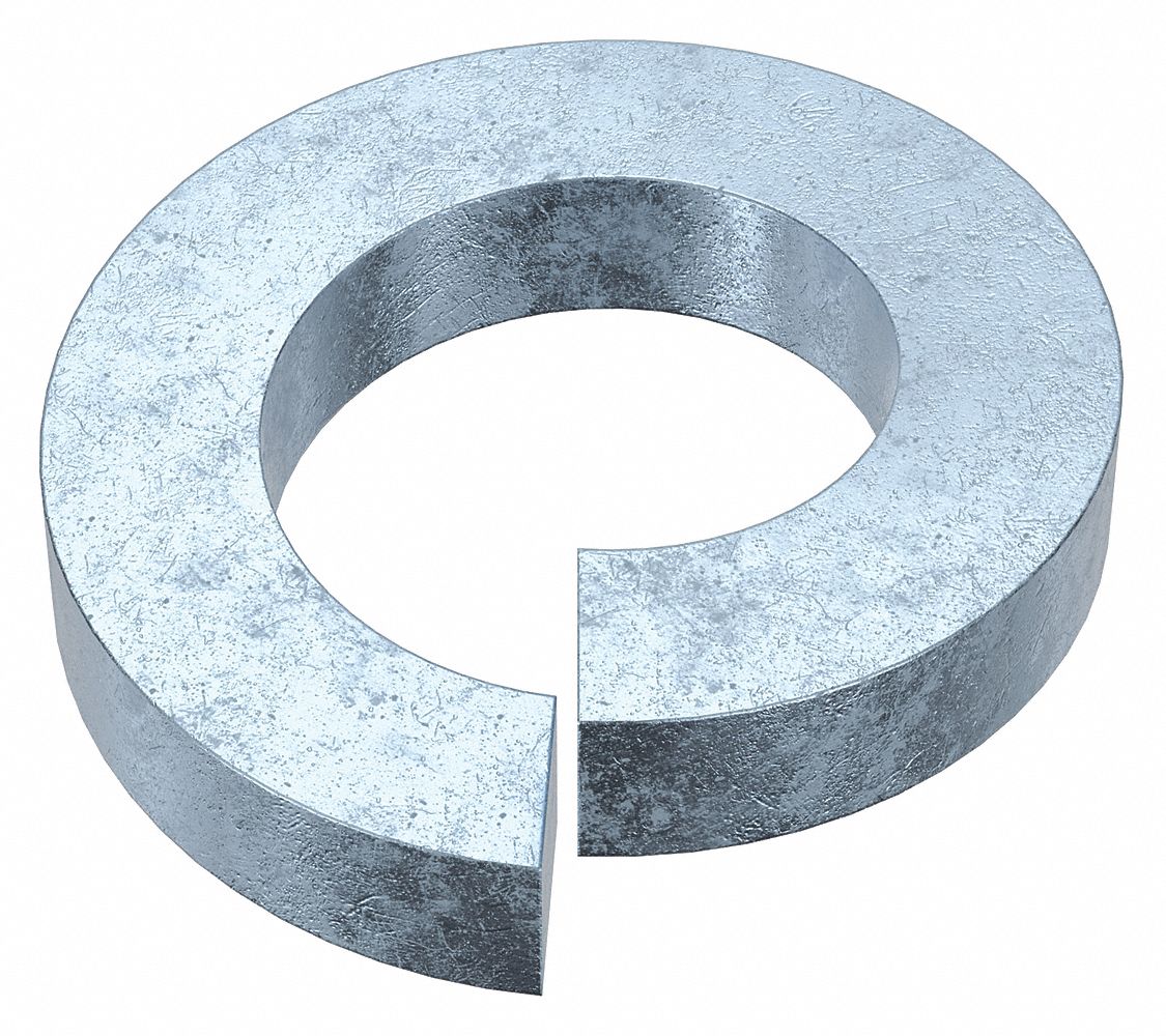 Split Lock Washer: Steel, 5/8 in Screw Sz, 5/8 in Max. Inside Dia, 1 3/32 in Max. Outside Dia, 25 PK