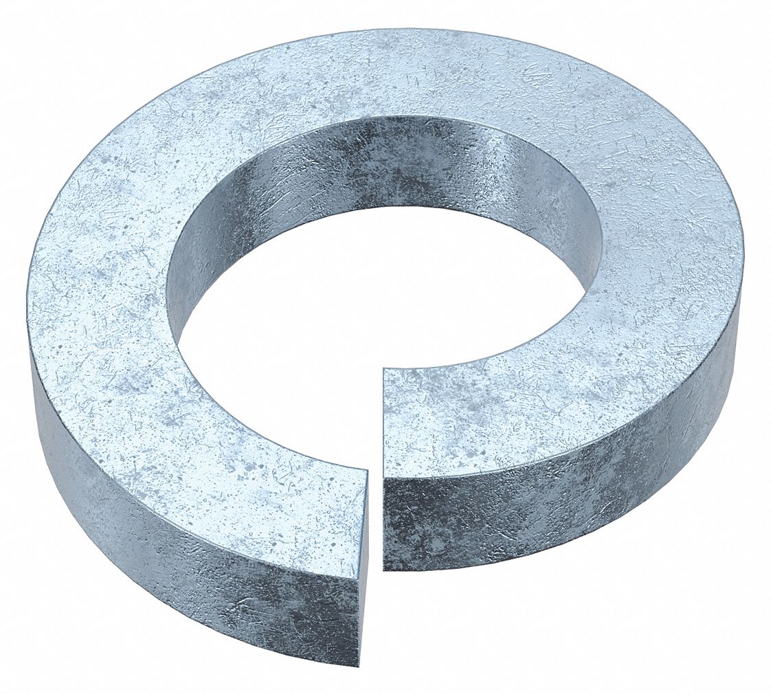 Split Lock Washer: Steel, 1 1/8 in Screw Sz, 1 1/8 in Max. Inside Dia, 11/32 in Max Thick, 10 PK