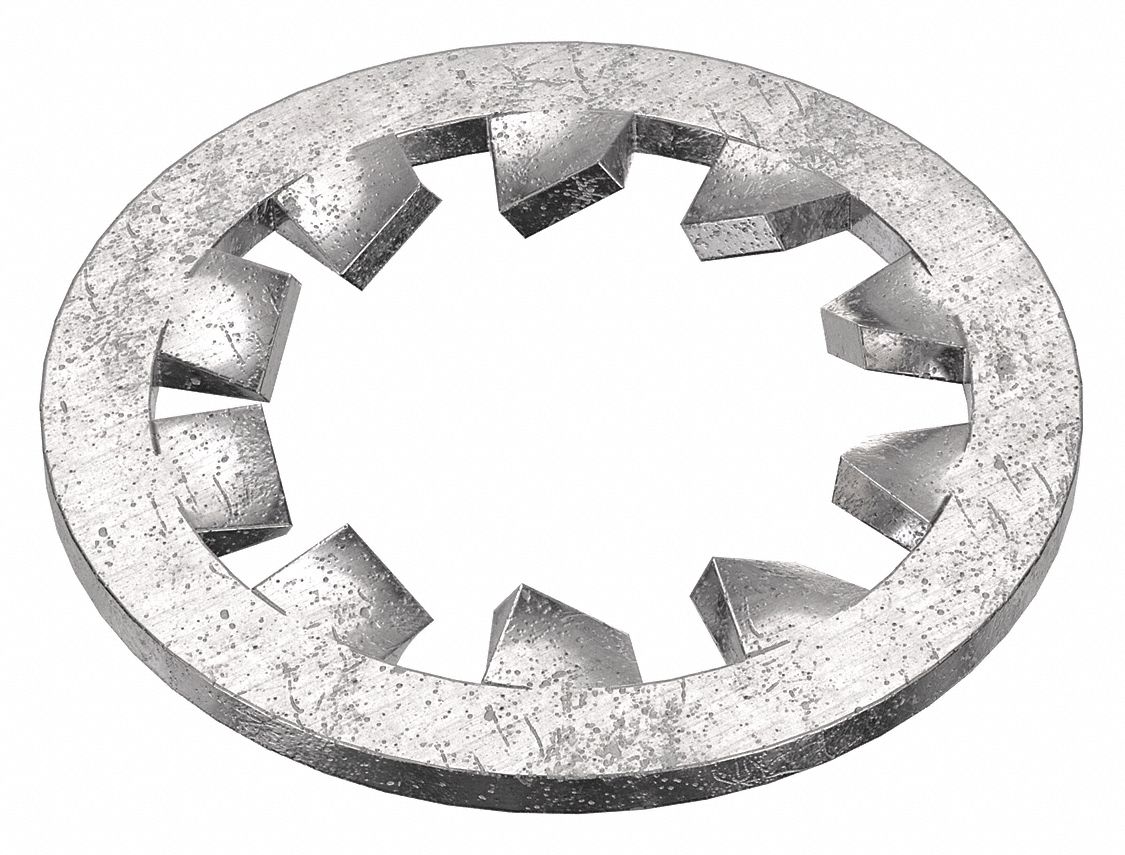 Internal Tooth Lock Washer: Stainless Steel, 3/8 in Screw Sz, 25/64 in Max. Inside Dia, 25 PK
