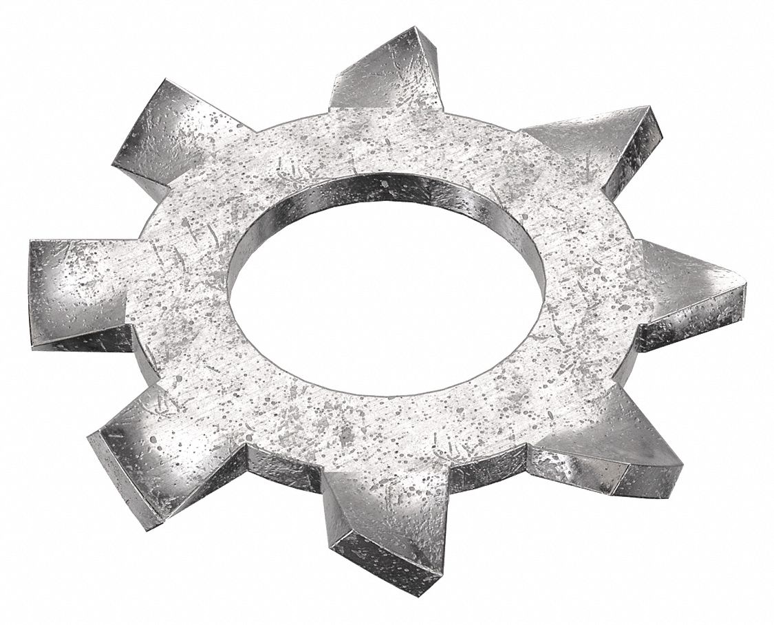 External Tooth Lock Washer: 316, Stainless Steel, #3 Screw Sz, 7/64 in Max. Inside Dia, 316, 50 PK