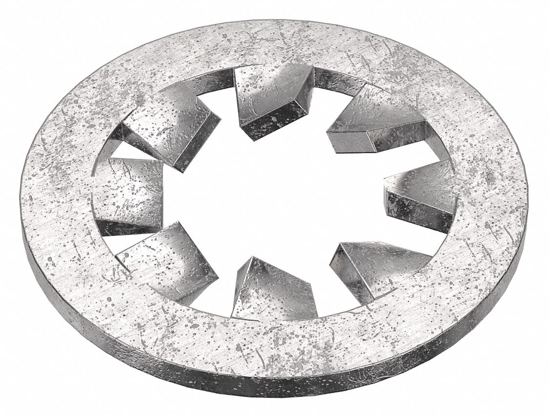 Internal Tooth Lock Washer: 316, Stainless Steel, #4 Screw Sz, 1/8 in Max. Inside Dia, 316, 50 PK