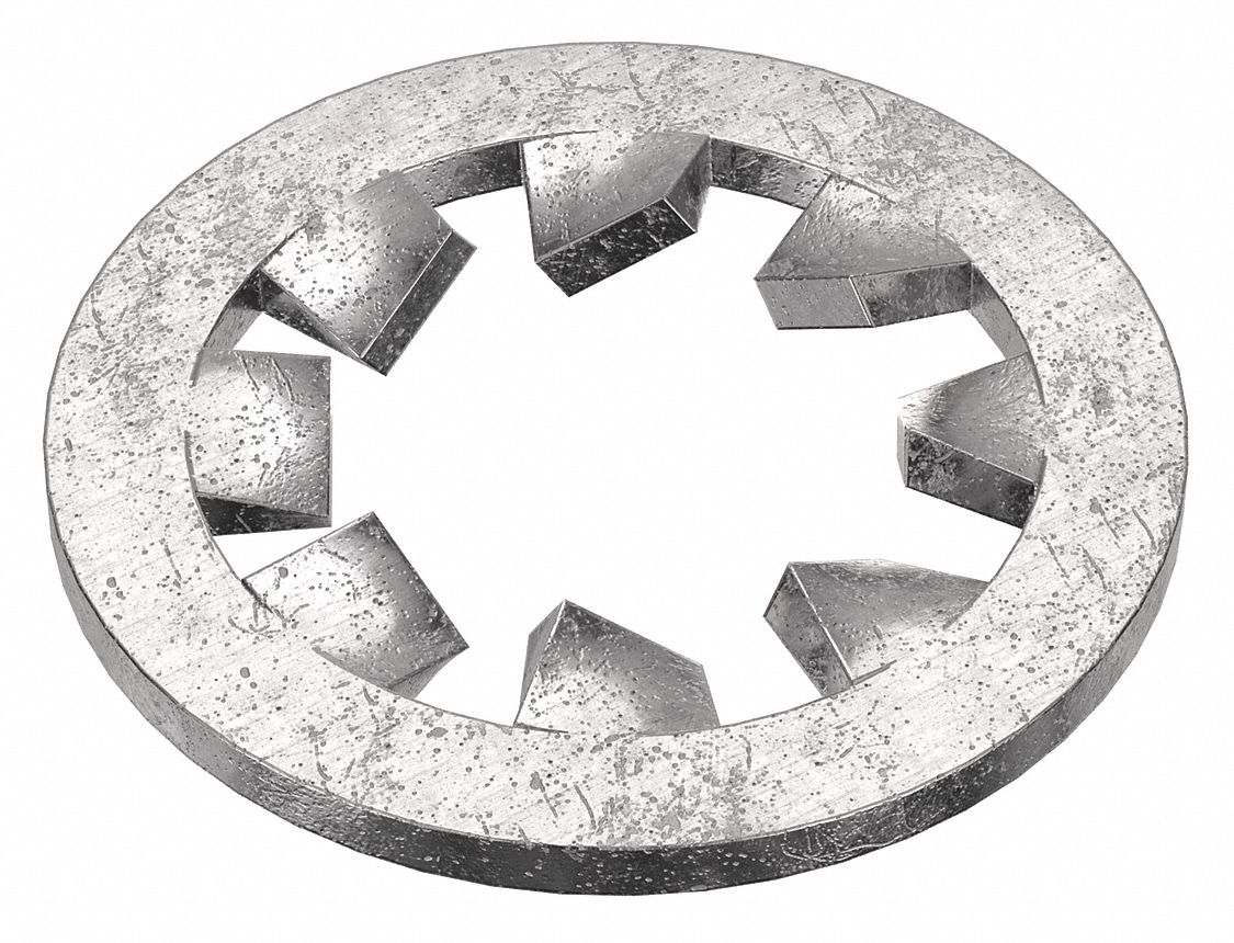 Internal Tooth Lock Washer: 316, Stainless Steel, #8 Screw Sz, 11/64 in Max. Inside Dia, 316, 50 PK