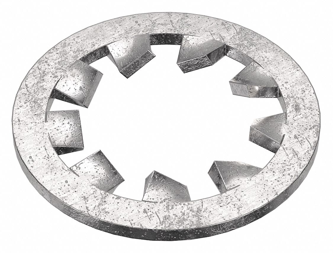 For Screw Size 1/4 in, Internal Tooth Lock, Lock Washer 1EAN2