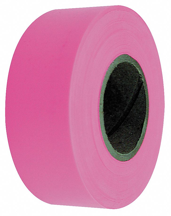 Flourescent Pink Survey Grade Embossed PVC Flagging 3 Pack 