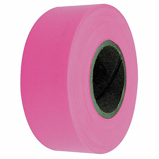 Flourescent Pink Survey Grade Embossed PVC Flagging 3 Pack 