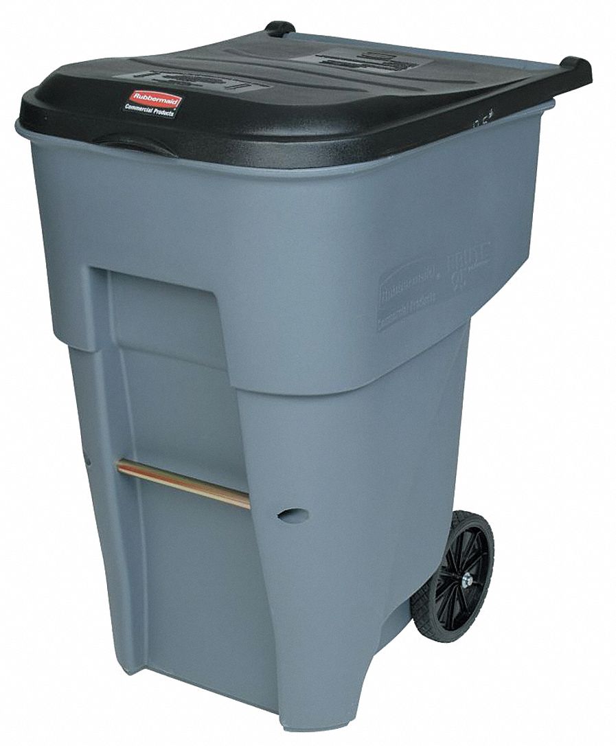 RUBBERMAID Trash Can,65 gal.,Gray,MDPE - 1EC45|FG9W2100GRAY - Grainger