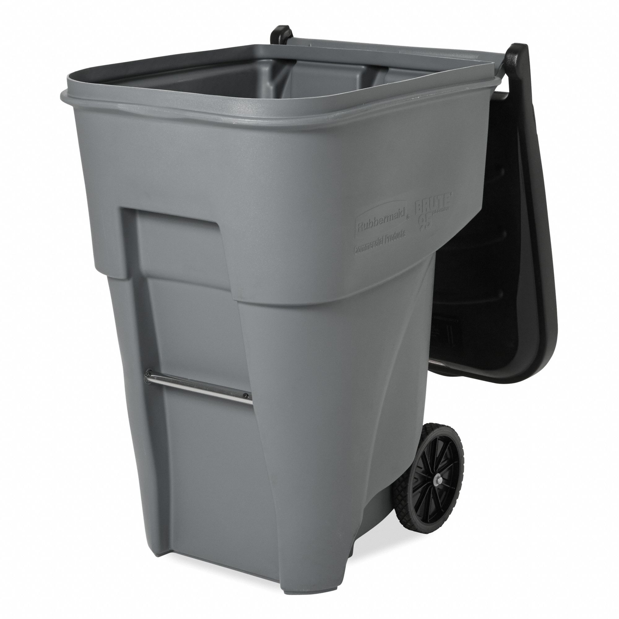 RUBBERMAID COMMERCIAL PRODUCTS Rollout Trash Can BRUTE(R), Gray, 95