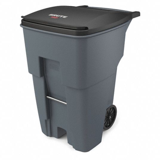 Brute 95 Gallon Rollout Trash and Recycling Bin With Lid - Blue 