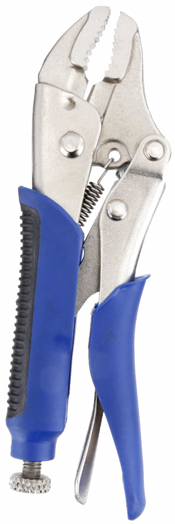 LOCKING PLIER, CURVED, QUICK RELEASE, 1⅛ IN MAX JAW OPENING, 5 IN OVERALL L, ¾ IN JAW L