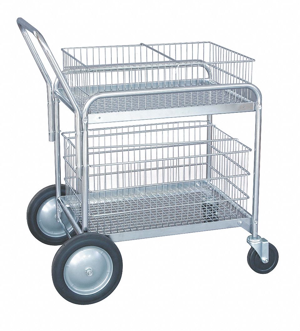 80 lb Load Capacity, 41 in x 23 in x 38 in, Mail Cart - 1ECJ8|1ECJ8 ...