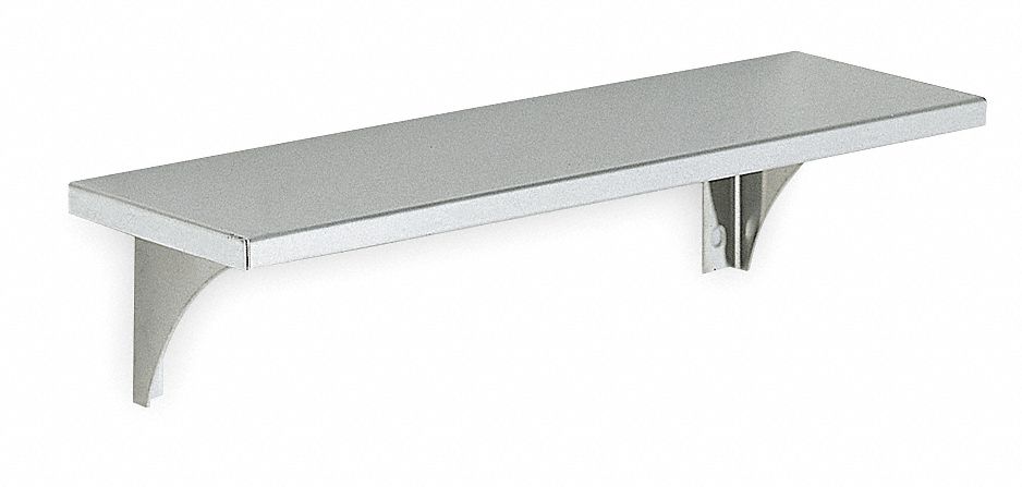 UTILITY SHELF: 4WMK4, EXPOSED, 4⅛ IN X 18 IN X 5 IN, STAINLESS STEEL, SATIN